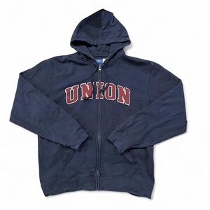 Union College Navy Blue Zip-Up Hoodie